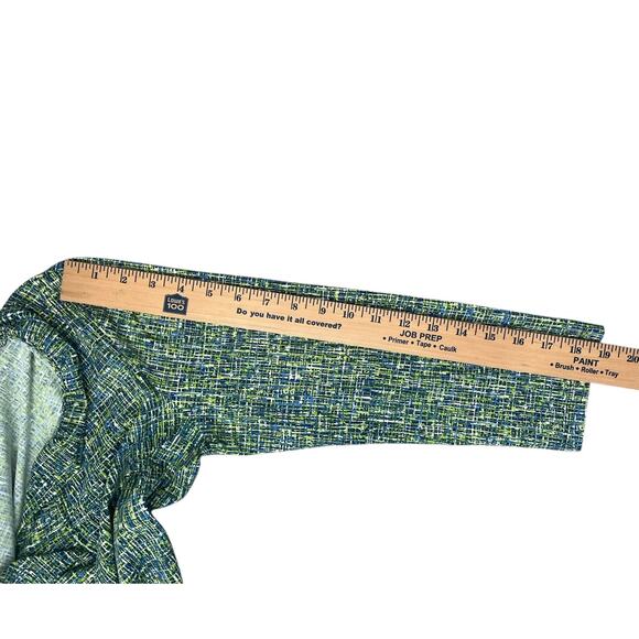 J. McLaughlin Durham Ruffle Top Catalina Cloth Green Stretchy 3/4 Sleeve Large - Picture 11 of 11